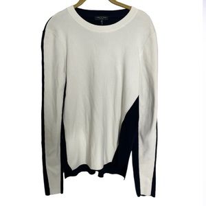 Rag & Bone Merino Wool Navy White Colorblock Sweater Small